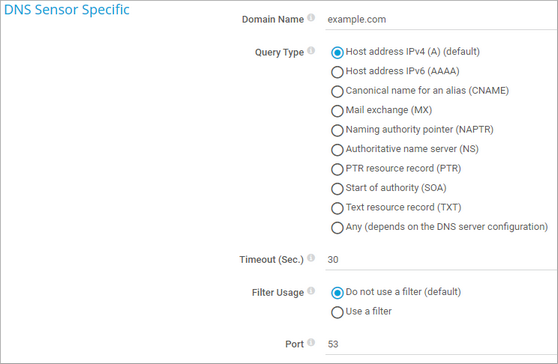 DNS Sensor Specific