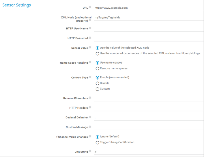 Sensor Settings