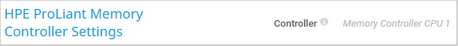 HPE ProLiant Memory Controller Settings